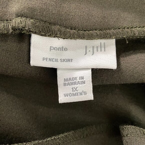 J. Jill Ponte Pencil Skirt Women's 1X Pull On Green‎ Viscose Blend SS-1341 - Picture 6 of 8